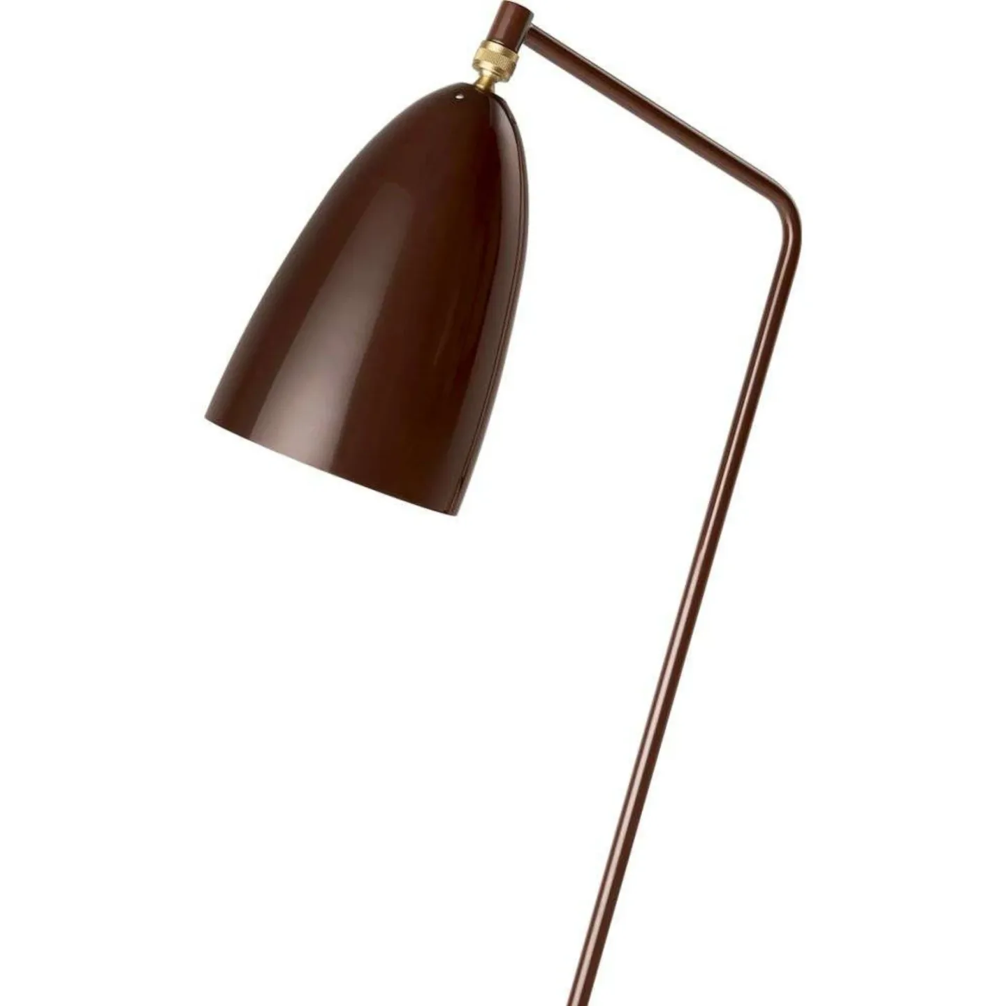 GUBI Gräshoppa Stehleuchte poliert Walnut Brown