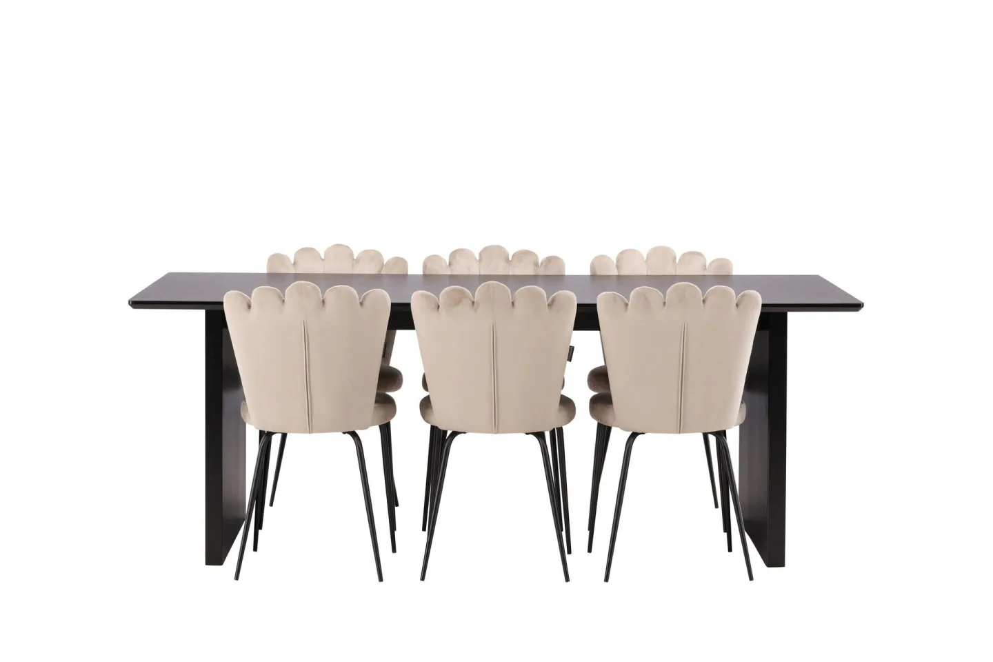 Vail Matgrupp 200 cm Rektangulär med 6 Limhamn stolar - Beige