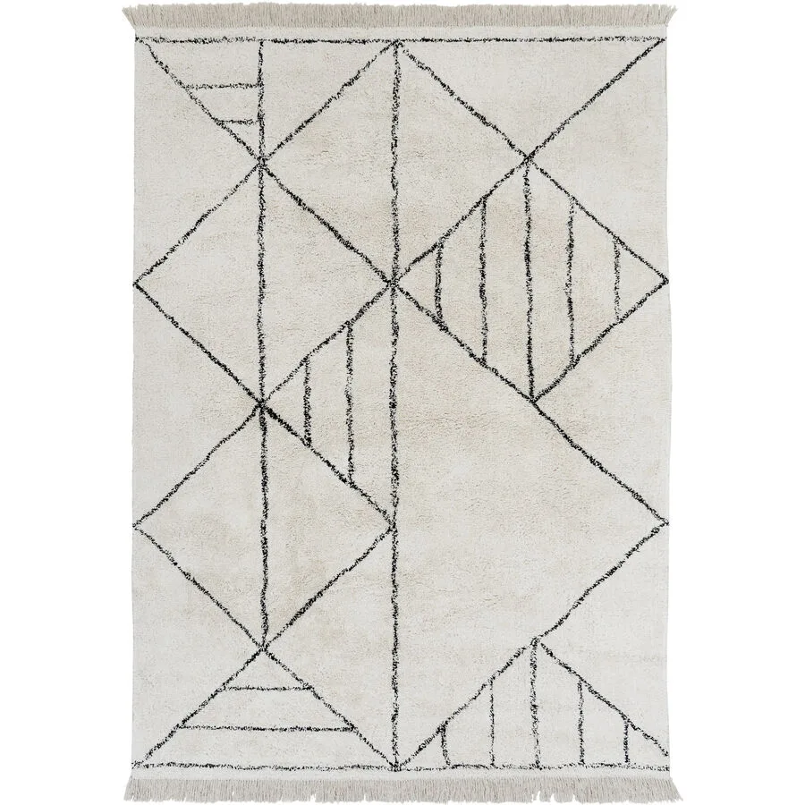 Teppich Ezra crème Anderes Muster Baumwolle 160 x 230 cm