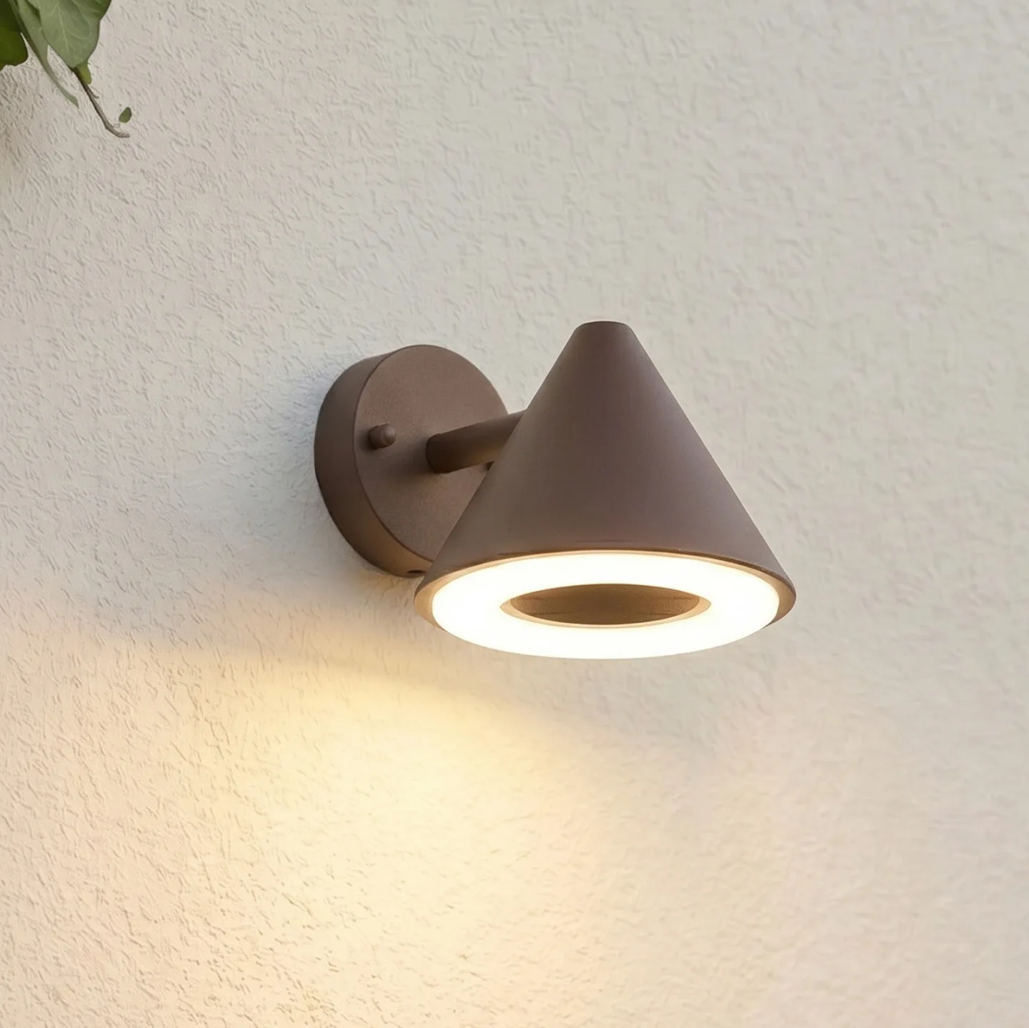 Soran LED-Außenwandleuchte, Metall, Höhe 12 cm, braun, IP44 - Lindby - Modern - Einflammig