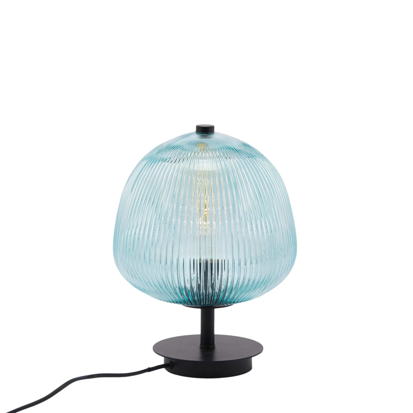 Edg Lampen Glas Gebomt Türkis H: 34 cm | Schubiger Möbel