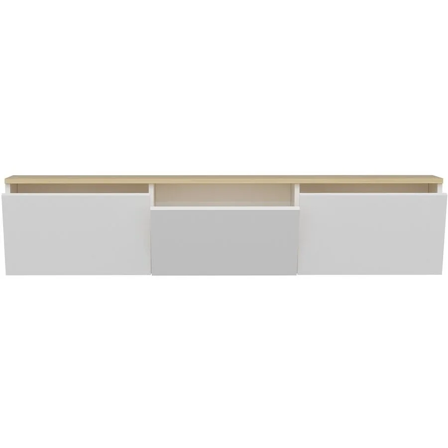 TV-Möbel Yasam weiss Melaminbeschichtete Spanplatte B 160 cm 20 kg