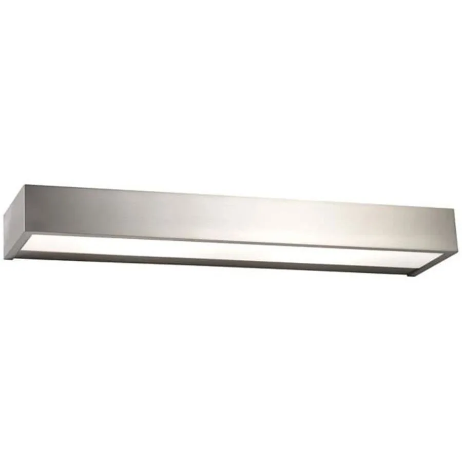 Wandlampe Apollo Grau Metall 60 cm 5 cm - Farbe: Nickel matt - LED - LED Energiesparlampen
