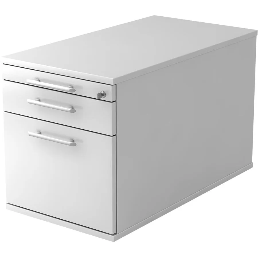 Rollcontainer Office weiss/Aluminium gebürstet Holzwerkstoff B 42.8 cm H 51.2 cm