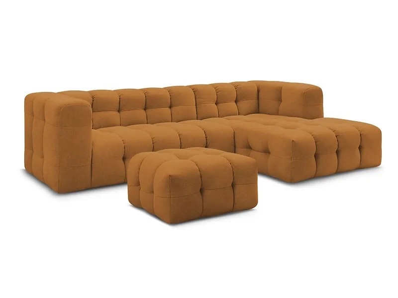 Ecksofa mit Hocker BOBOCHIC CLOUD Stoff gelb