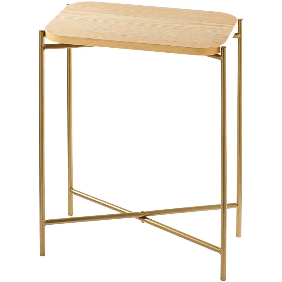 Beistelltisch Blank gold/braun Metall B 40 H 56 cm