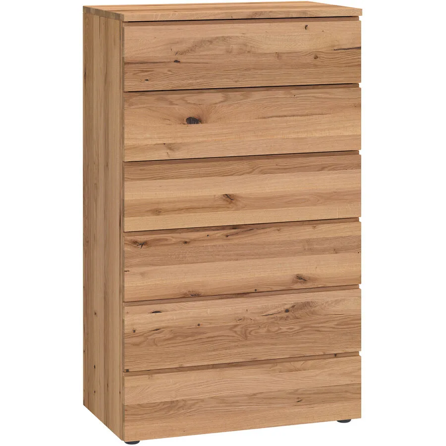 Kommode Holz Werk Natur Wildeiche Massivholz B 70 H 119 cm