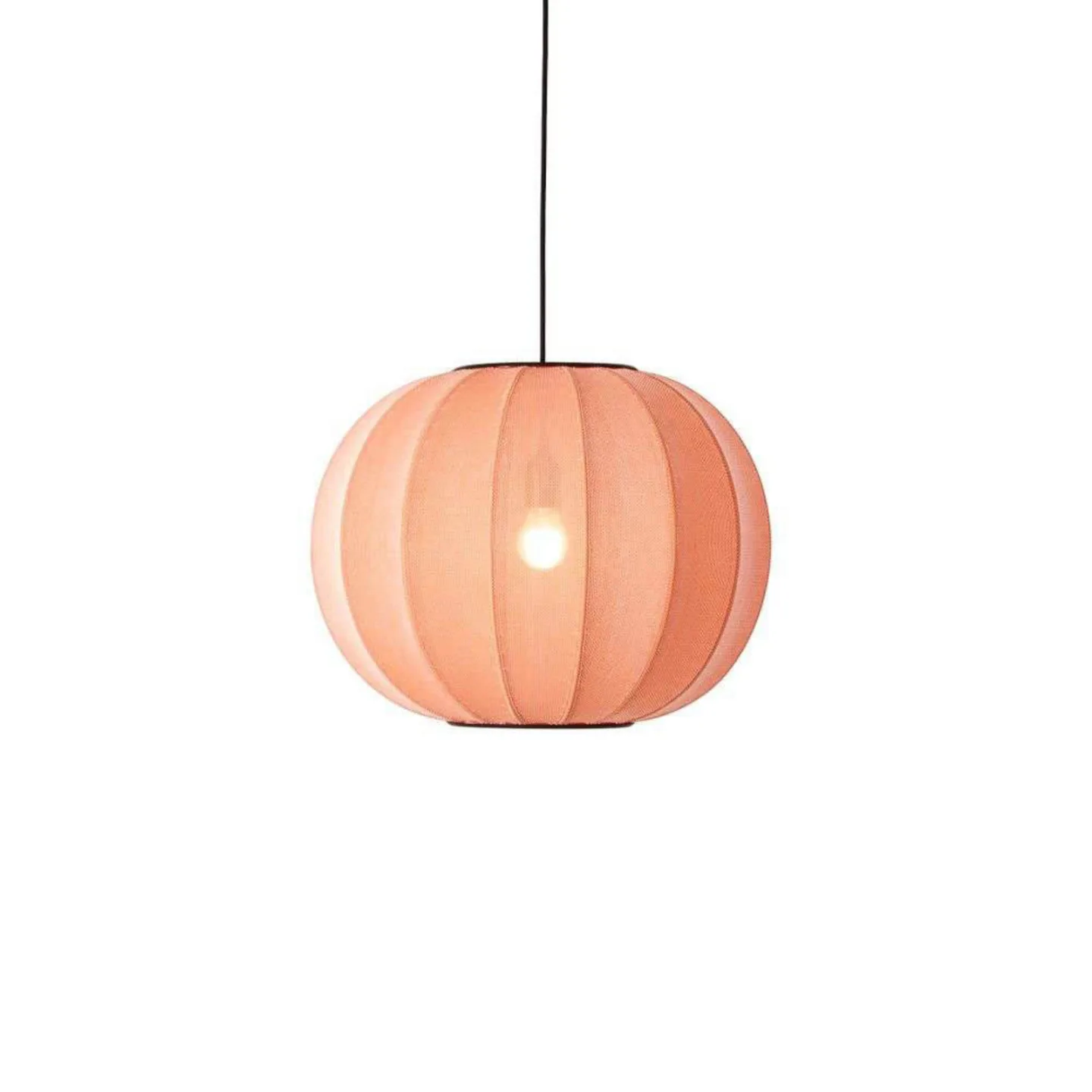Knit-Wit 45 Round LED Pendelleuchte Coral - Made By Hand - Schlafzimmer - Stoff / Textil