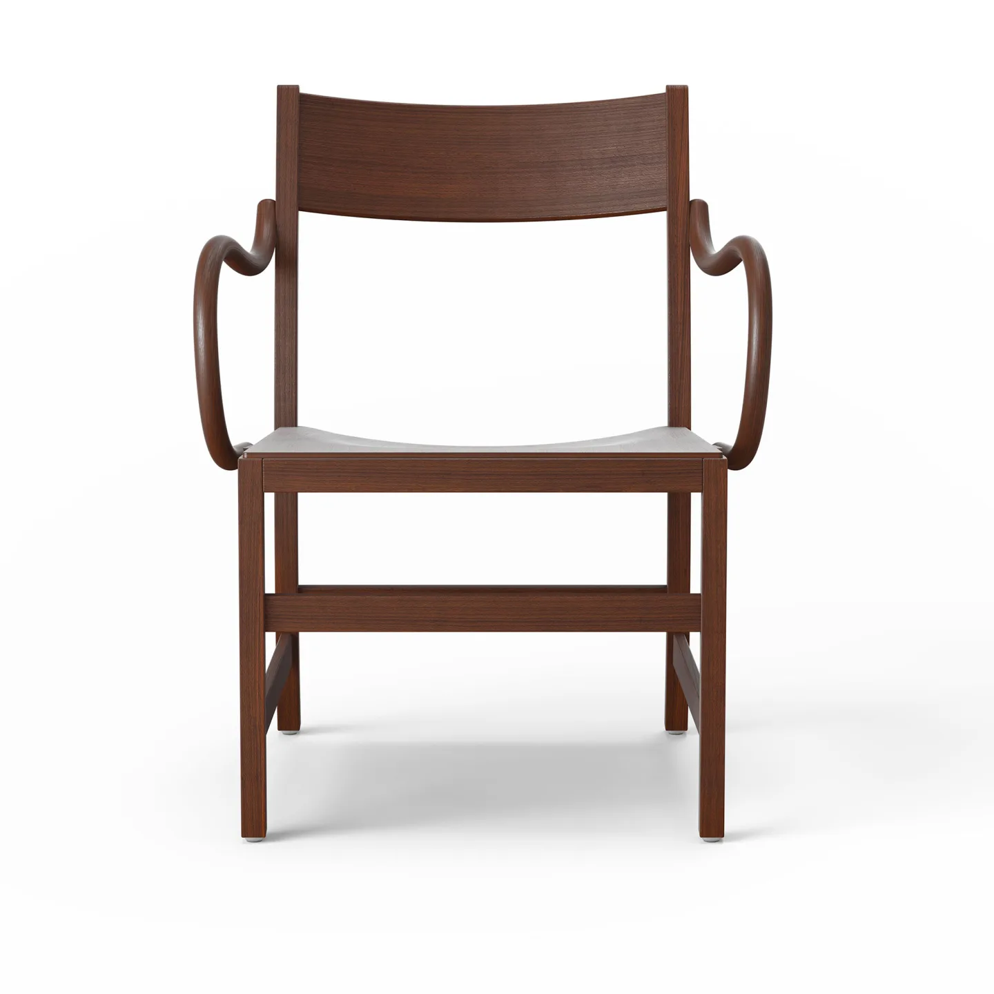Massproductions - Waiter XL Easy Chair, Walnut Stained Beech, Utan klädsel - Fåtöljer - Chris Martin - Träfärgad - Trä