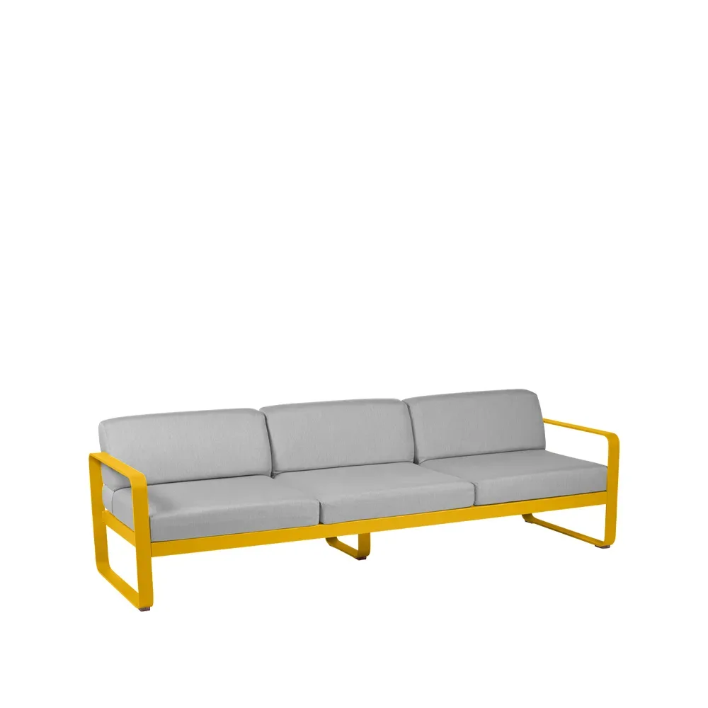 Fermob Bellevie soffa 3-sits Honey (gul)-flannel grey dyna