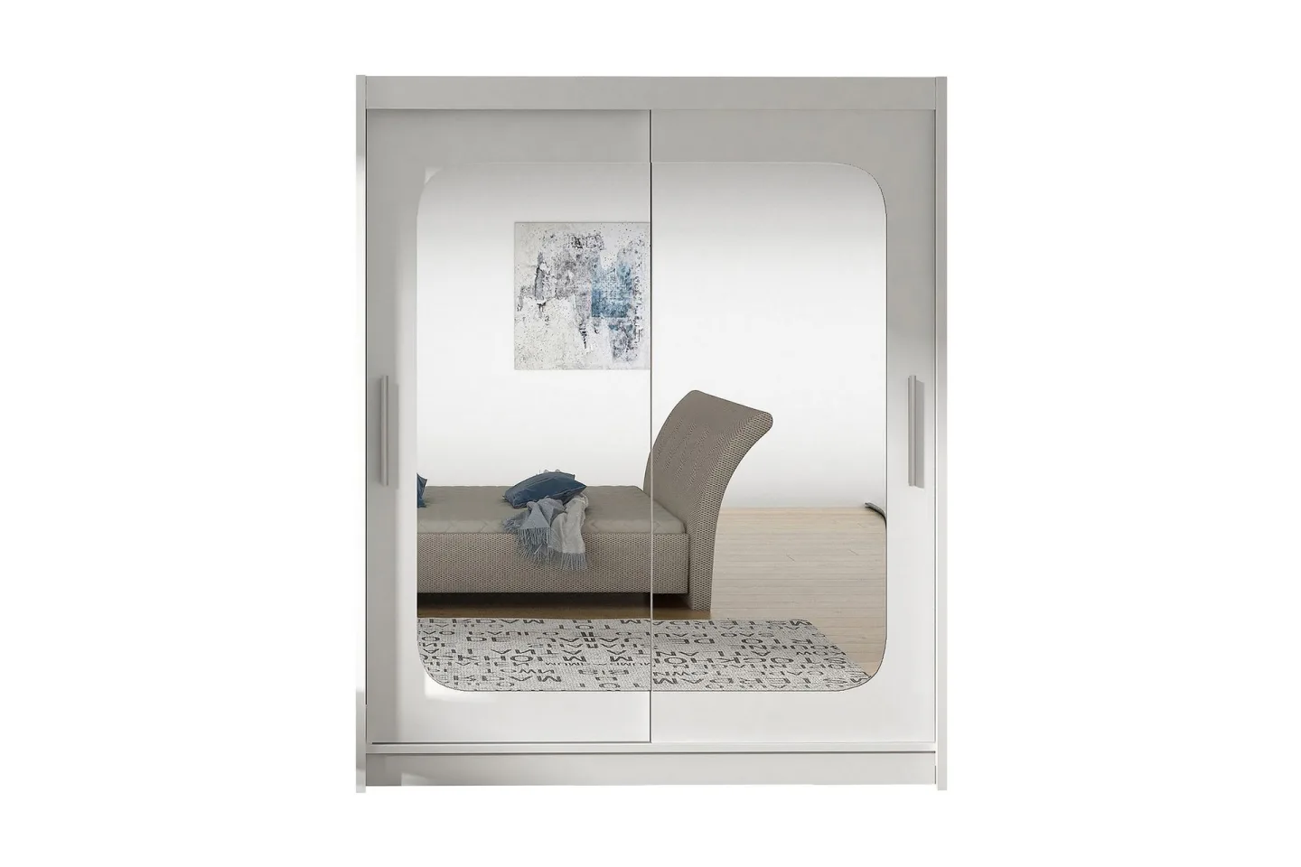 West Garderob 150x58x200 cm LED-belysning - Vit