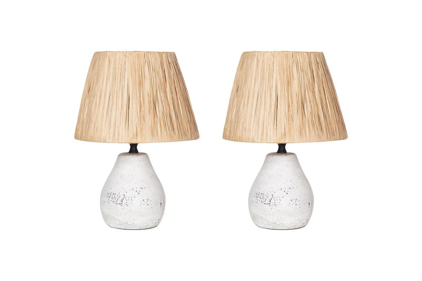 Favignito Bordslampa 2 st 31 cm E27 - Vit/Natur