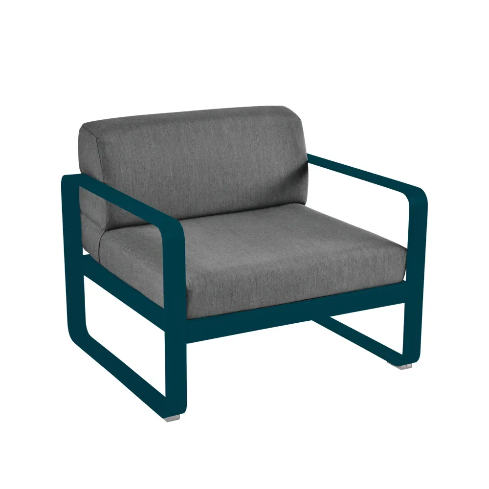 Fermob Bellevie fåtölj Acapulco blue (blå), graphite grey dyna