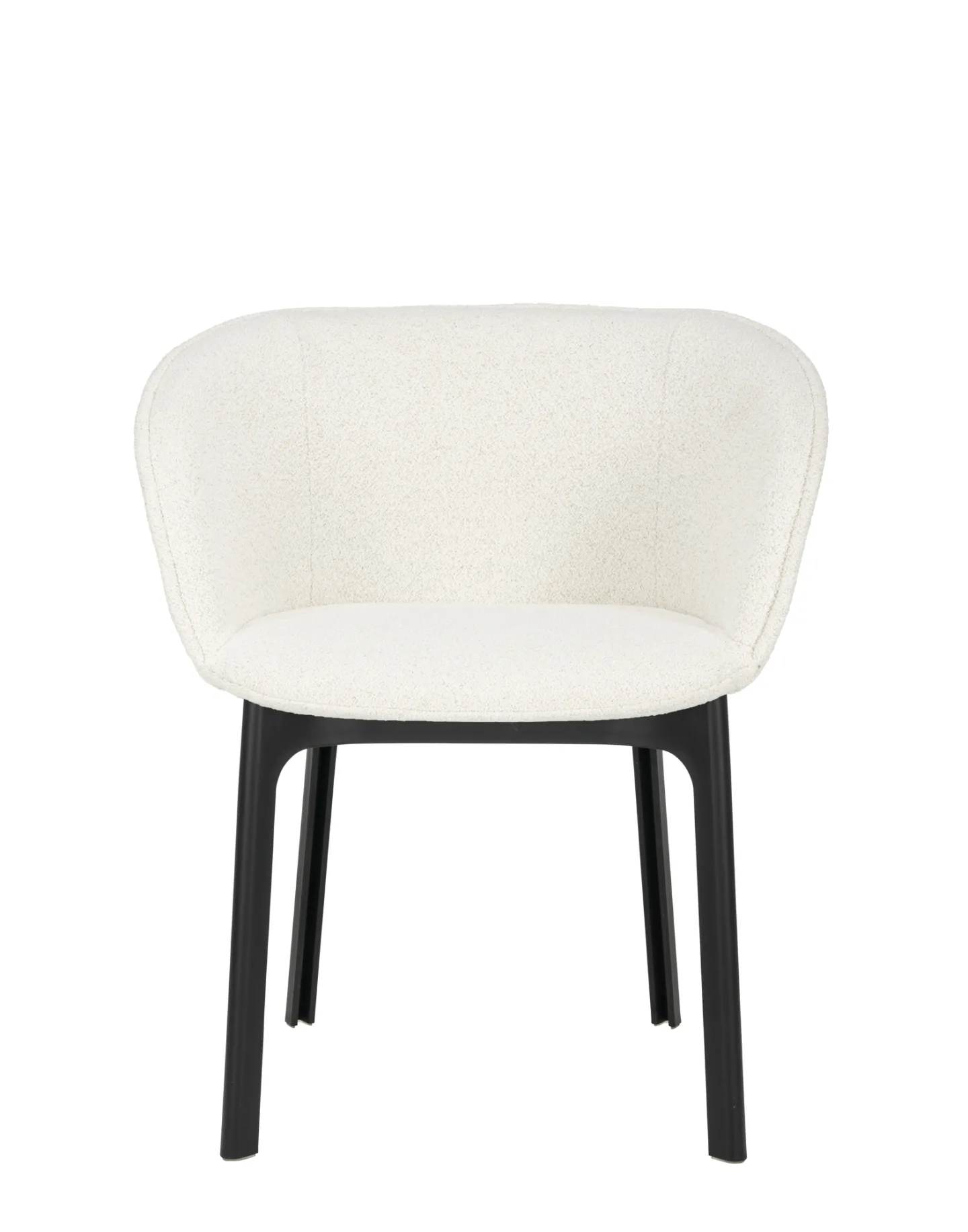Kartell - Charla Orsetto, Black Base White - Matstolar - Patricia Urquiola - Vit - Textilmaterial/Plast
