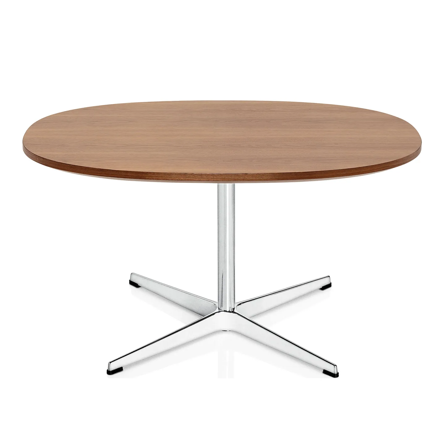 Fritz Hansen - A202 Supercirkulär Soffbord, 75x75 cm, Valnötsfanér - Soffbord - Arne Jacobsen,Piet Hein - Träfärgad - Metall/Trä