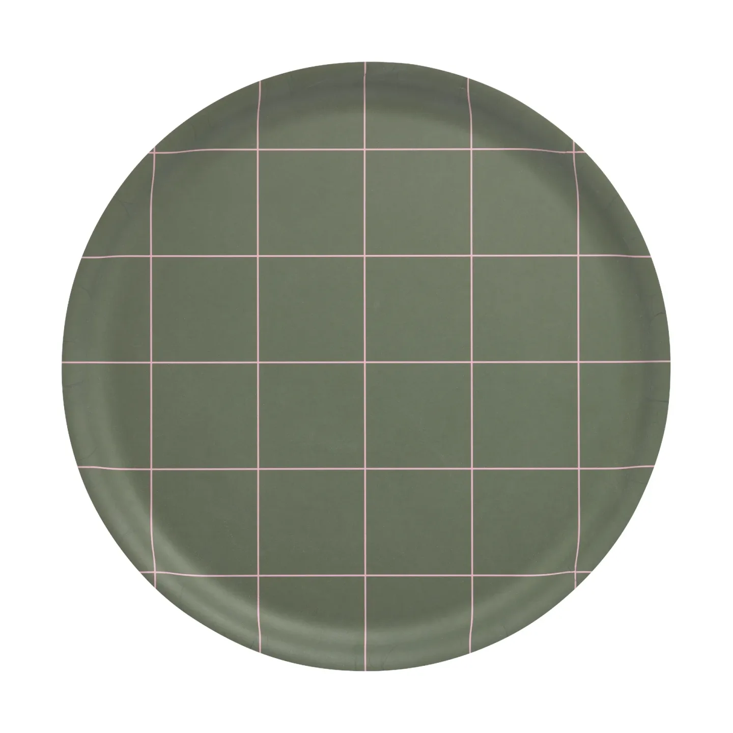 Muurla Checks & Stripes Tablett Ø35 cm Olive