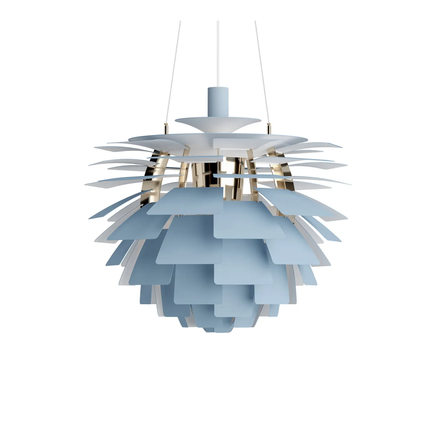 PH Artichoke Hängelampe blau/messing 60 cm - Louis Poulsen - Wohnzimmer - Modern - Metall - Einflammig