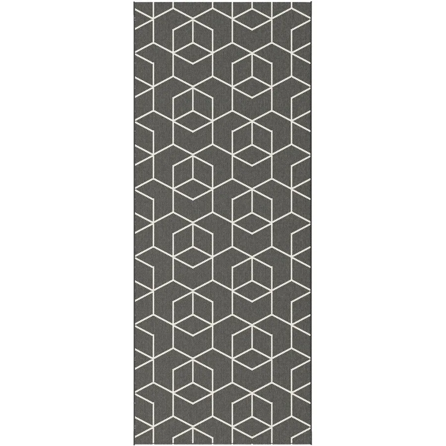 Outdoor-Teppich Essenza schwarz Anderes Muster Polypropylen 80 x 200 cm