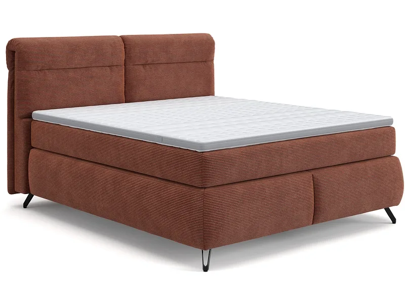 Boxspringbett SWISS HOME STYLE AMBER terrakotta 160x200cm halbfest / fest