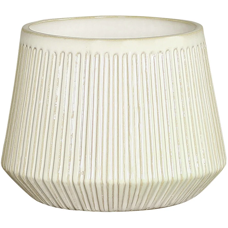 Übertopf Natural & Feminine Glamour Weiss Keramik 14 cm 11 cm