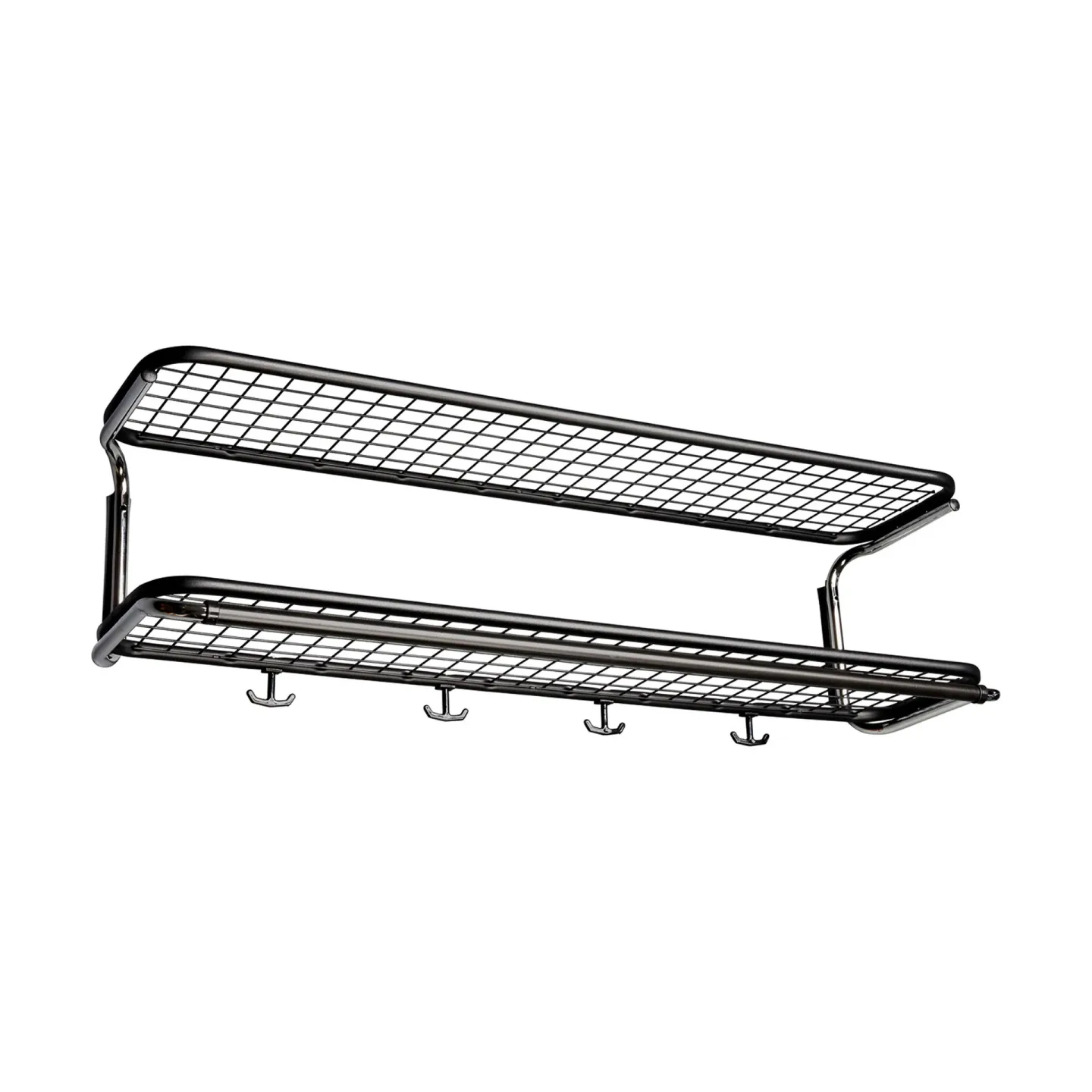 Essem Design Classic 650 Hutregal Schwarz/Chrom, 2-Ebenen, 90cm
