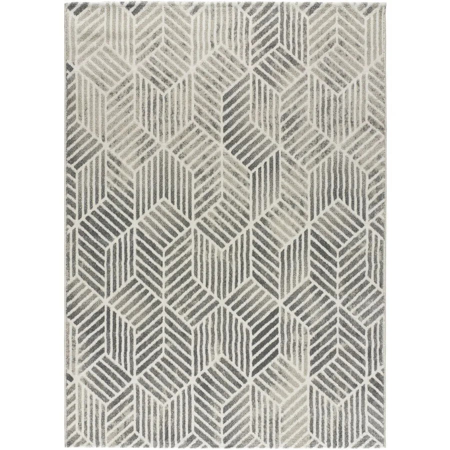 Teppich Sensation Silber Architektonisch Polypropylen 80 x 150 cm