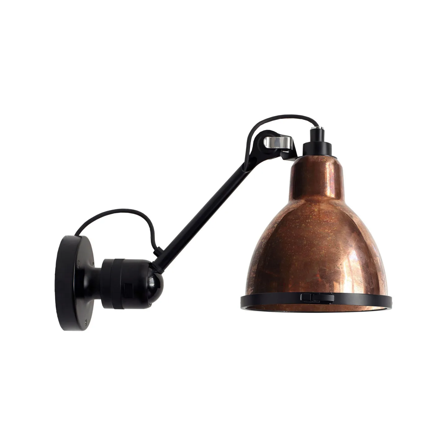 DCWéditions - Lampe Gras No 304 XL Outdoor Seaside Round Black/Raw Copper - Vägglampor utomhus - Bernard-Albin Gras - Koppar - Glas/Metall/Syntetiskt