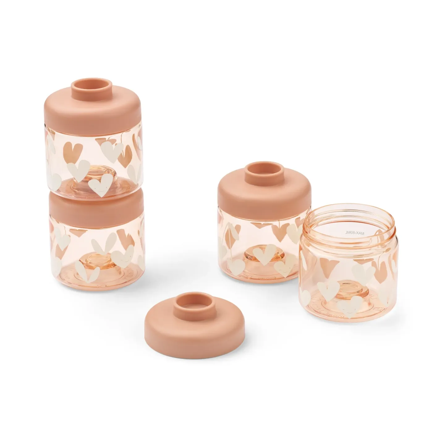Liewood Dominique Babynahrungsbehälter 100 ml 4er-Pack Sweethearts-pale tuscany