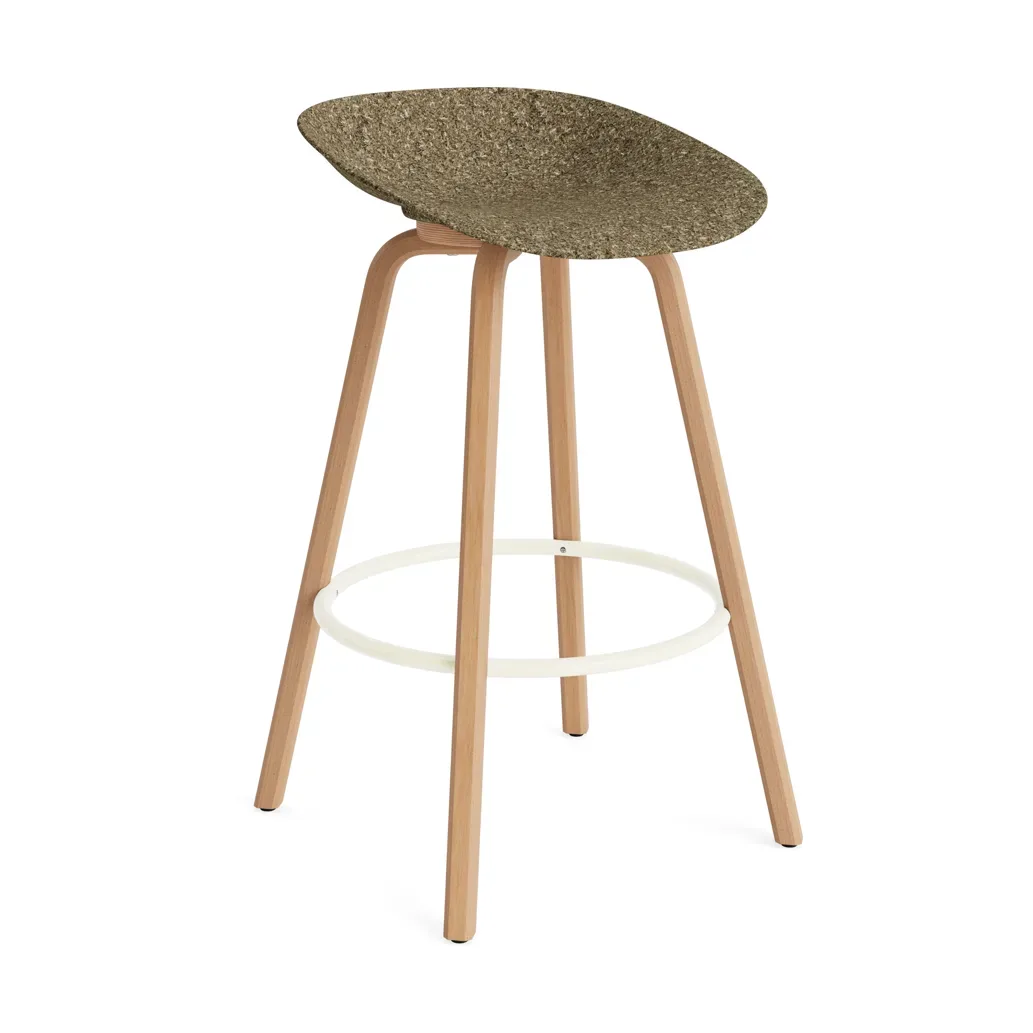 Normann Copenhagen Mat Barstool Barhocker 75 cm Seaweed-beech-cream steel