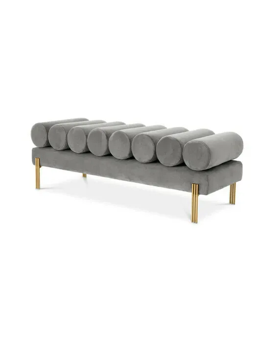 Oxley Bench Savona Light Grey Velvet