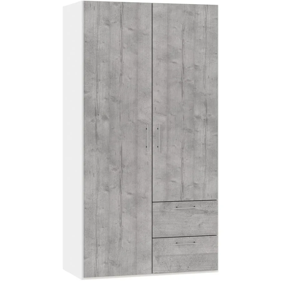 MyDeal Kleiderschrank Comfort go betongrau Holzwerkstoff B 102 cm - Schweizer Möbelhersteller