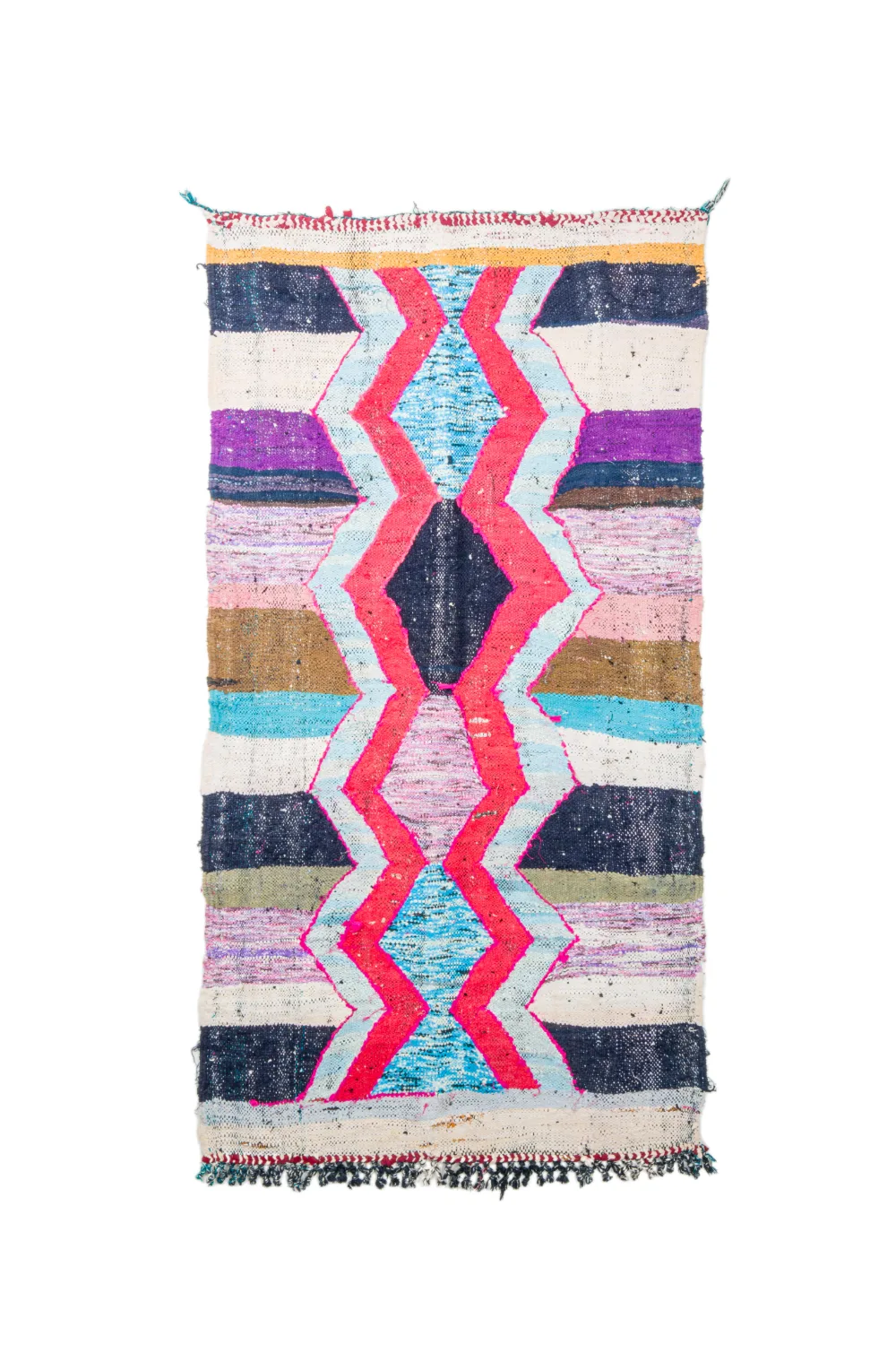 Marokkansk Boucherouite-teppe 115 x 220 cm (Størrelse: 115 x 220 cm)