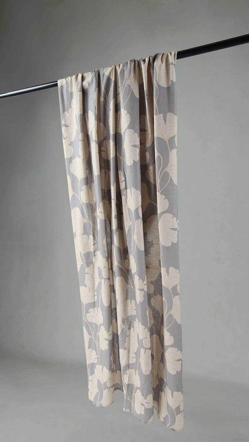 Gardiner - Bomullsgardin Abril (grå/beige) (Størrelse: 140 x 300 cm)