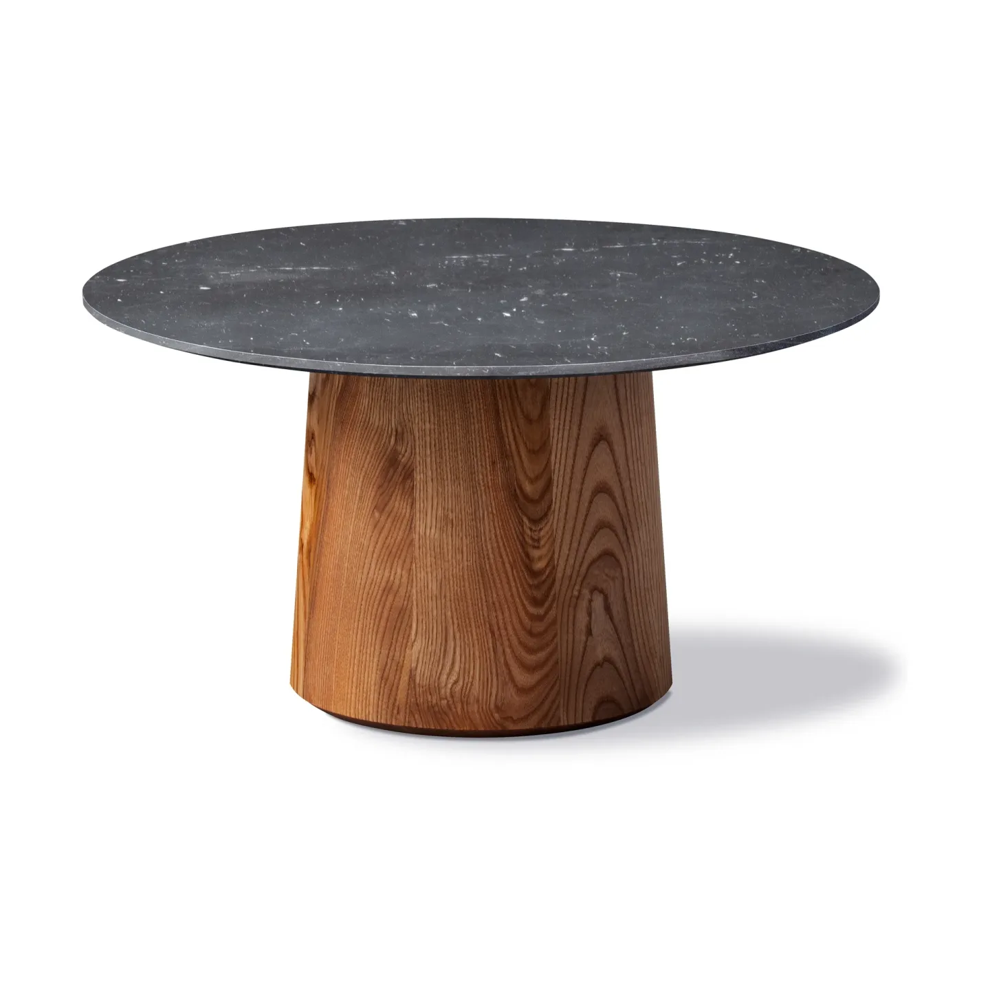 Fredericia Furniture Niveau soffbord Ø61cm Black Marquina-ash brown stained