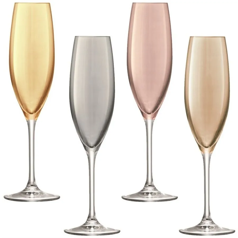 LSA International Sektgläser-Set Polka metall Glas H 24 cm 0.225 l 4 Stk