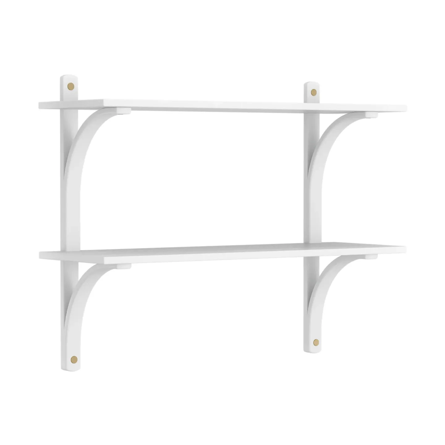 Swedese Levi Regal Weiß Esche-Messing, 2 Regalböden, 90 cm