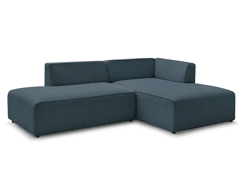 Ecksofa BOBOCHIC MEGEVE Stoff chiniert dunkelblau