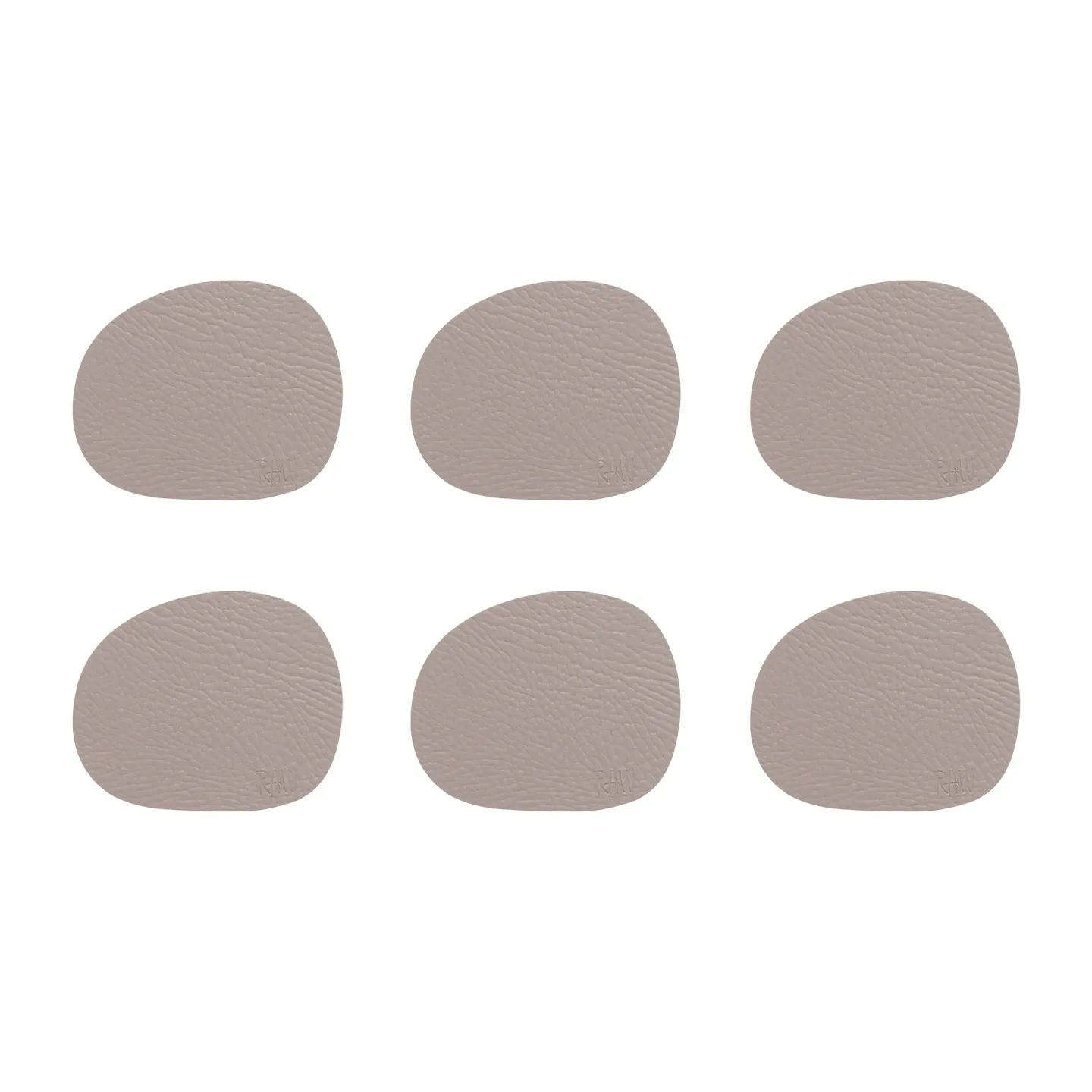 Aida Raw Glasuntersetzer Leder 6er Pack Dusty rose (rosa)