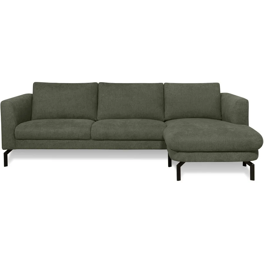 Ecksofa Gomero Rechts Stoff dunkelgrün B 254 T 150 cm
