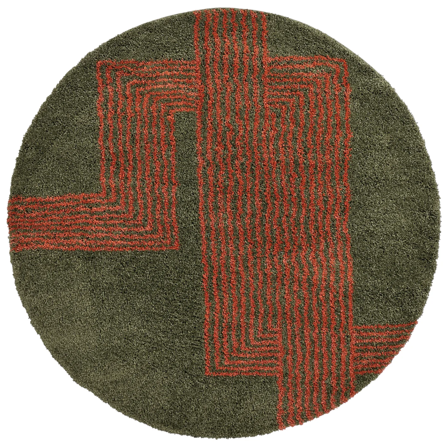 Runde tepper - Zagora (grønn/oransje) (Størrelse: Ø 200 cm)