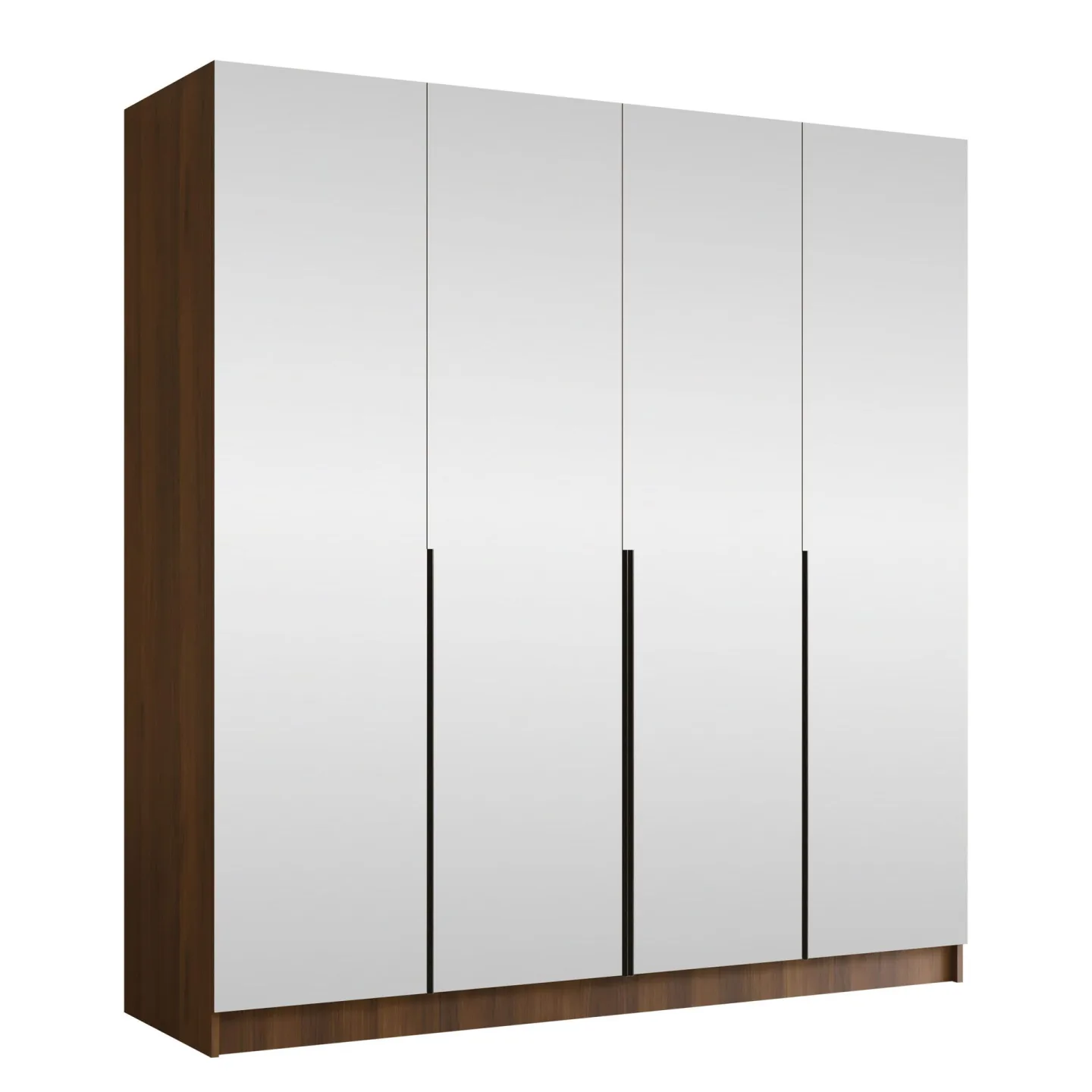 Herrljunga Garderob med Spegel 200x215 cm - Svart/Spegel