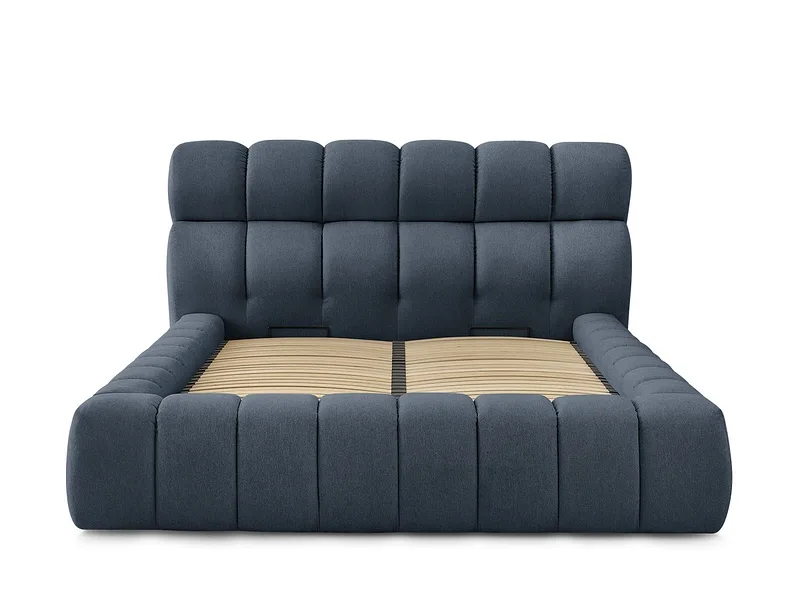 Kastenbett BOBOCHIC MONT-BLANC 160x200cm stoff dunkelblau