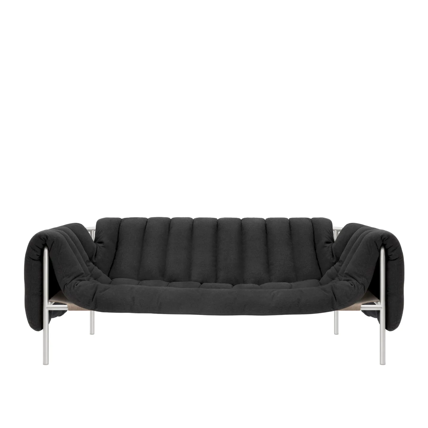 HEM - Puffy 2.5-seater Sofa Anthracite/Stainless - Soffor - Flerfärgad - Bomull/Dun/Metall/Textilmaterial/Plast
