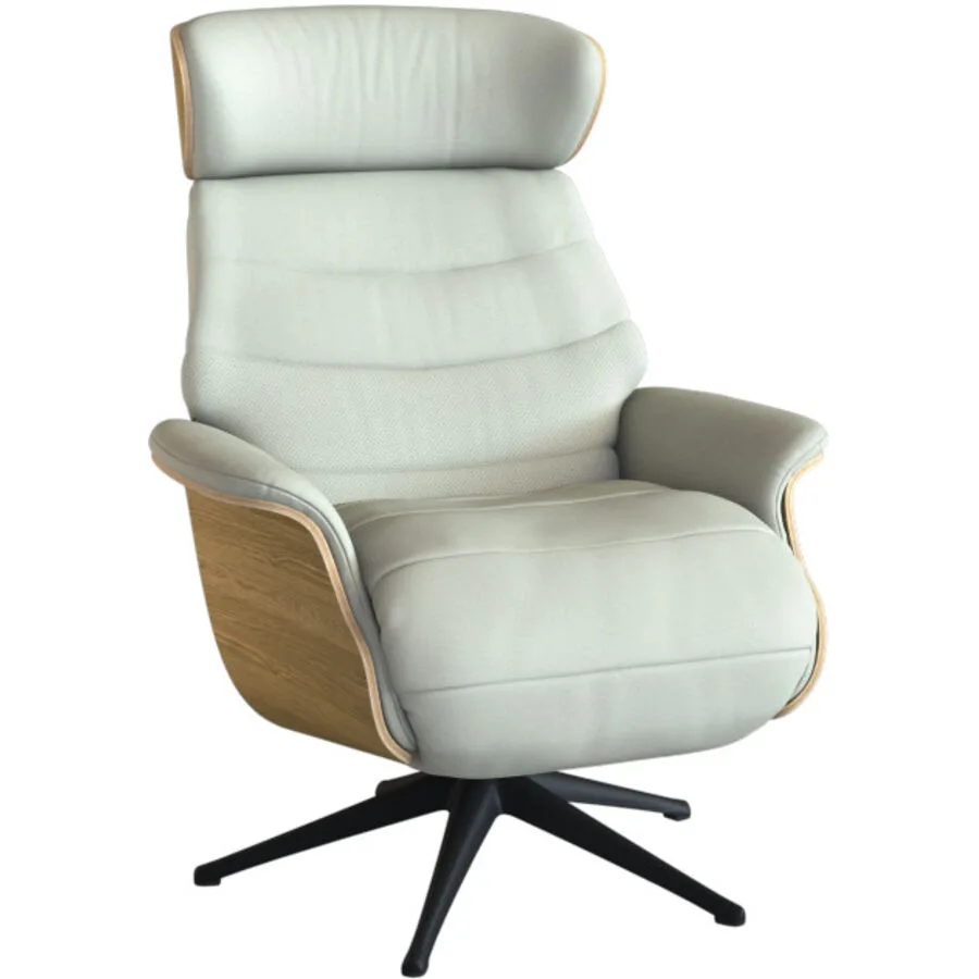 Relaxsessel Cam Beige Leder 83 cm 88 cm