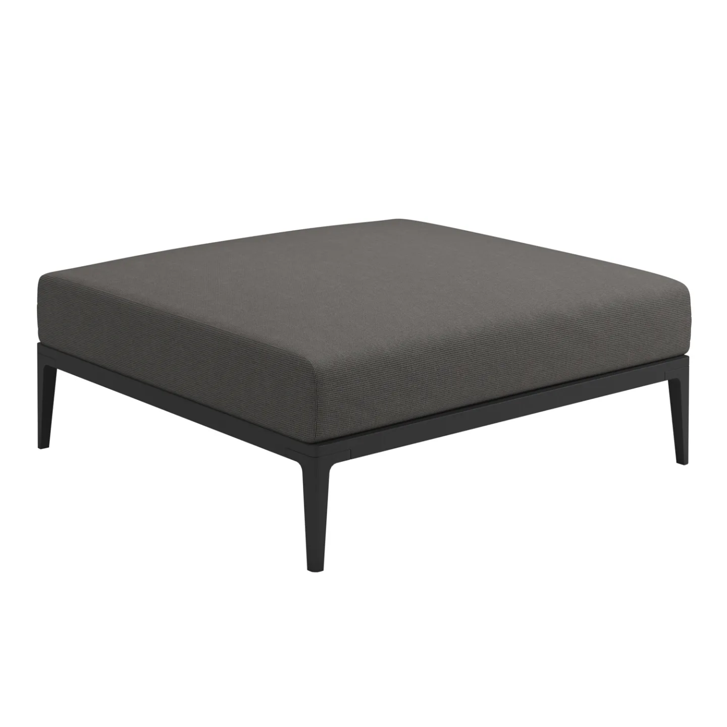 Gloster - Grid Ottoman, Frame Meteor, Kat.C Robben Charcoal - Utomhuspallar och puffar - Henrik Pedersen - Grå