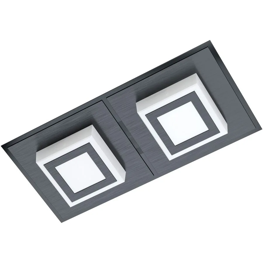 Eglo Deckenlampe Masiano 1 Schwarz Aluminium/Kunststoff/Stahl 12 cm 25 cm - Farbe: Schwarz/satiniert - LED - Lichtfarbe: Warmweiss - Material: