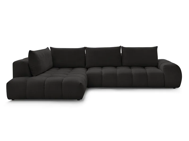 Ecksofa BOBOCHIC EVEREST Stoff mit Textur schwarz