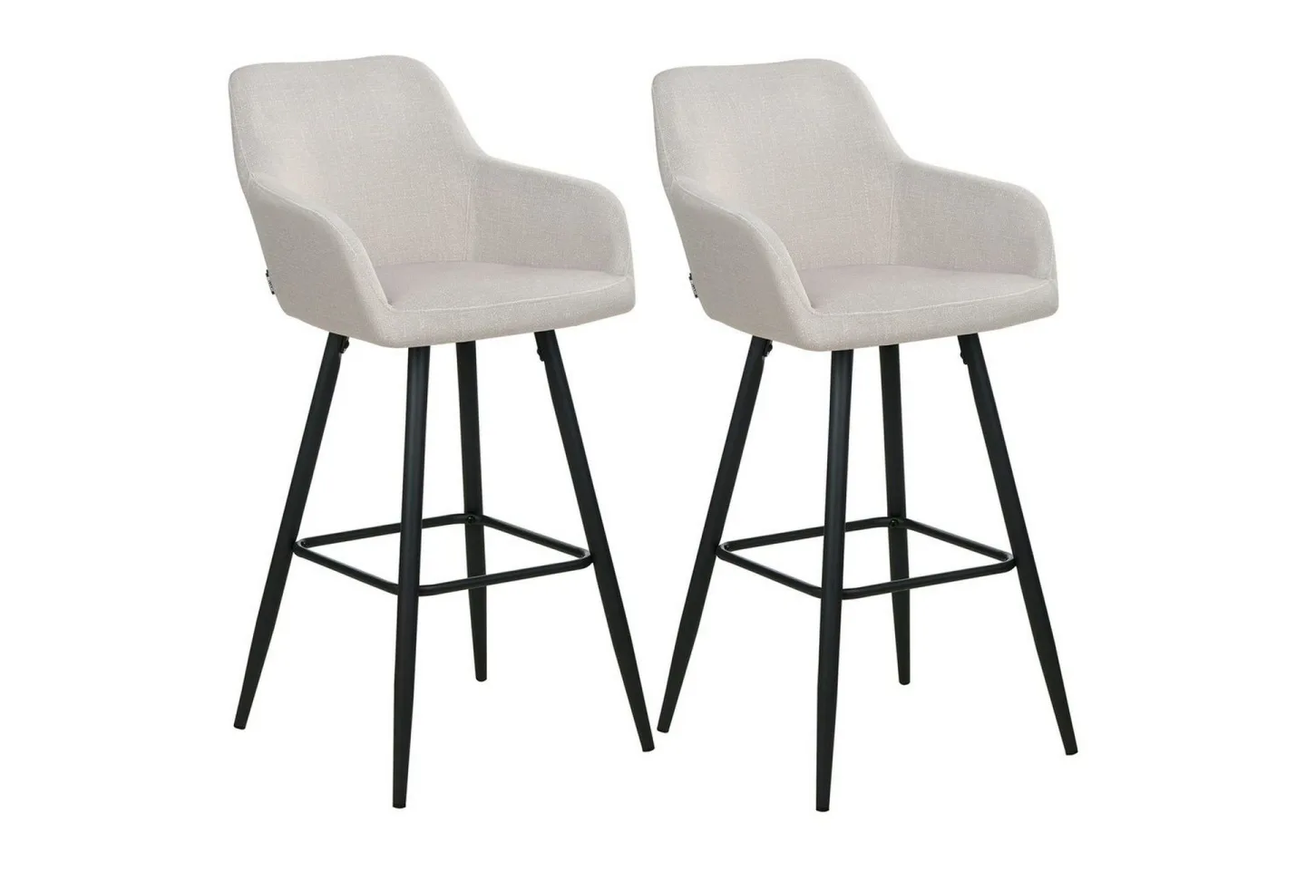 Barstol Casmalia set om 2 Beige-Svart - Beige-Svart