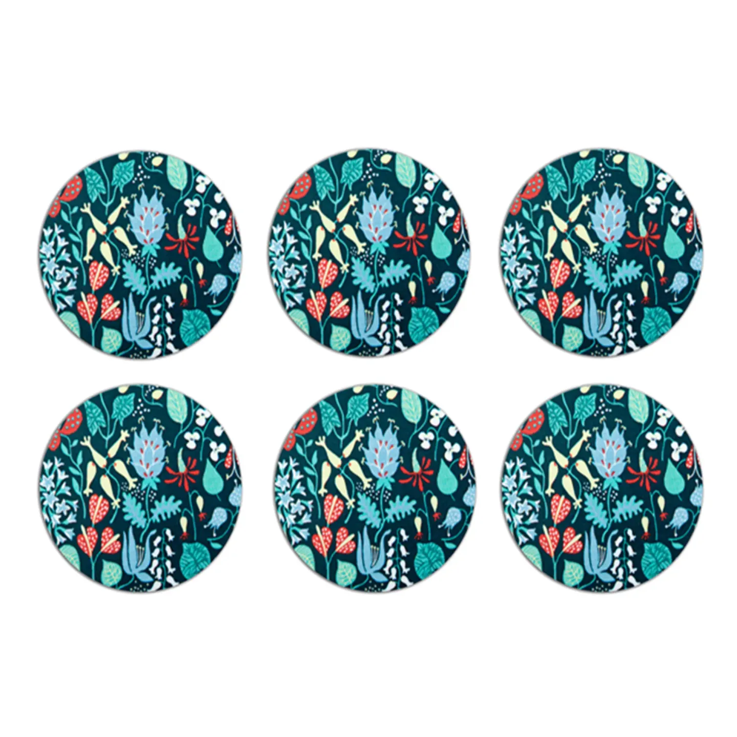 Opto Design Herbarium glasunderlägg 6-pack blå