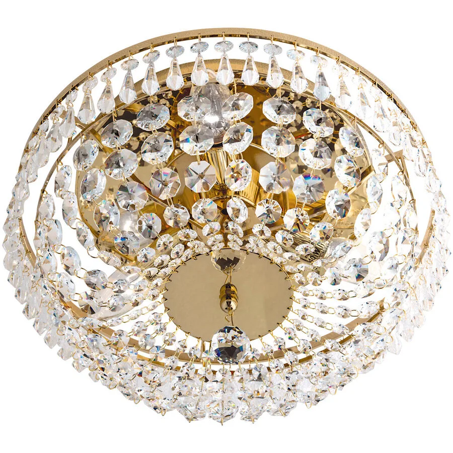 Briamond Deckenlampe Sheraton Gold Kristall/Messing 35 cm 20 cm - Material: Messing/Kristall